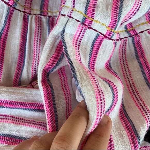 SundanceTank Dress Vería PL Boho Pink White Stripped Pockets Embroidered Summer - Picture 9 of 11